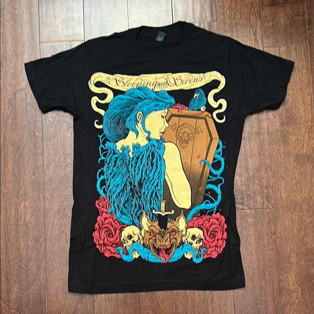 Sleeping With Sirens Black Graphic Tee, Size Large, NWOT